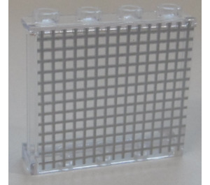 LEGO Transparent Panel 1 x 4 x 3 mit Schwarz Grid Aufkleber mit Seitenstützen, Hohlbolzen (35323)