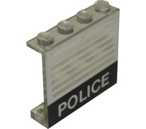 LEGO Transparent Panel 1 x 4 x 3 with "Police" without Side Supports, Solid Studs (4215)