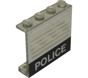LEGO Transparent Panneau 1 x 4 x 3 avec "Police" sans supports latéraux, tenons pleins (4215)