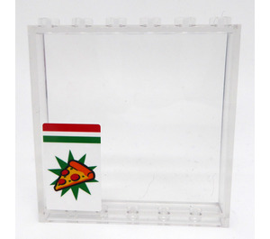 LEGO Transparent Panel 1 x 6 x 5 mit Piece of Pizza und Color Italian Flagge Aufkleber (59349)