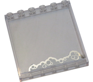 LEGO Transparent Panel 1 x 6 x 5 mit Soapy Bubbles Aufkleber (59349)