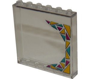 LEGO Transparent Panneau 1 x 6 x 5 avec Triangles Modèle Model La gauche Côté Autocollant (59349)