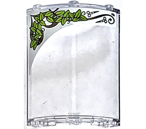 LEGO Transparent Panel 4 x 4 x 6 Curved with Scissors and flowers Sticker (30562)