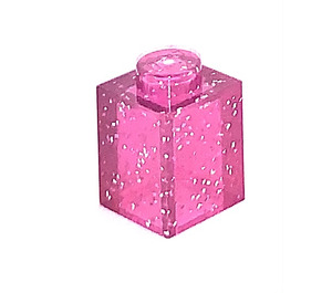 LEGO Transparent Pink Glitter Brick 1 x 1 (3005 / 30071)