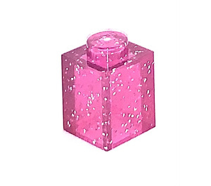 LEGO Transparent Pink Glitter Brick 1 x 1 (30071 / 35382)