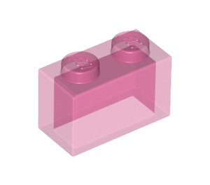 LEGO Transparant roze glitter Steen 1 x 2 zonder buis aan de onderzijde (3065 / 35743)