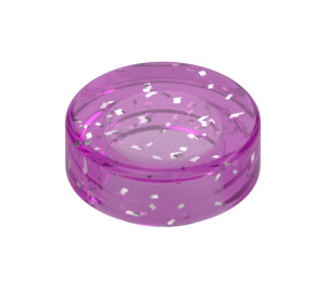 LEGO Transparent Pink Glitter Tile 1 x 1 Round (35381 / 98138)