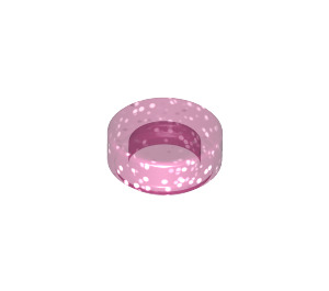 LEGO Transparant roze glitter Tegel 1 x 1 Ronde (35381 / 98138)