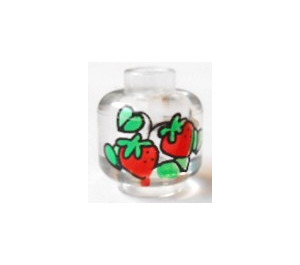 LEGO Transparent Plaine Diriger, Decorated avec Strawberries et Feuilles (Goujon de sécurité) (3626 / 83942)