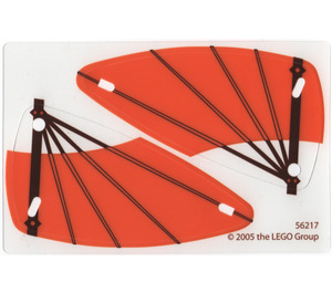 LEGO Transparent Plastique Wings 6 x 12 avec Brown Sticks et Orange Chiffon Décoration (56217)