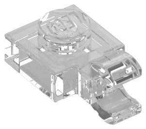 LEGO Transparent Platte 1 x 1 mit Horizontaler Clip (Dick geöffneter O-Clip) (52738 / 61252)