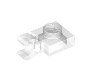 LEGO Transparent Platte 1 x 1 mit Horizontaler Clip (Dick geöffneter O-Clip) (52738 / 61252)