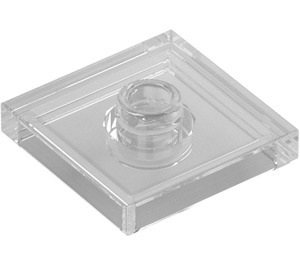 LEGO Transparent Platte 2 x 2 mit Nut und 1 Mitte Noppe (23893 / 87580)