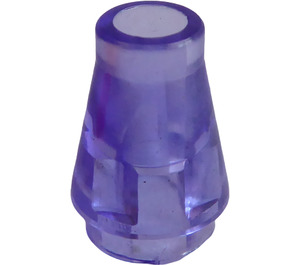 LEGO Transparent Purple Cone 1 x 1 without Top Groove (4589 / 6188)
