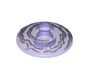 LEGO Transparant paars Dish 2 x 2 met Wit en Lavendel Lightning Swirl (4740 / 20268)