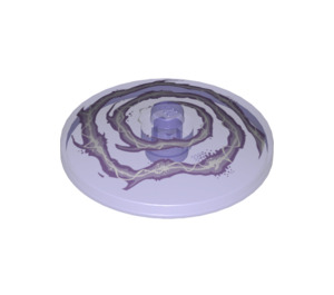 LEGO Transparent Purple Dish 4 x 4 with White Electrical Spiral Pattern (Solid Stud) (3960 / 20540)