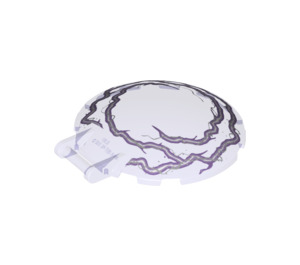 LEGO Transparent Purple Dish 6 x 6 with Handle with Handle and Silver and White Electricity Pattern (18675 / 21759)