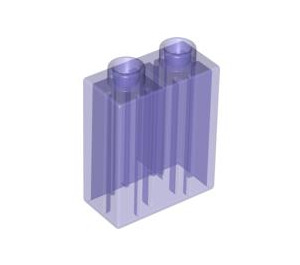 LEGO Transparent Purple Duplo Brick 1 x 2 x 2 without Bottom Tube (4066 / 76371)