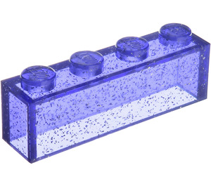LEGO Transparent Purple Glitter Brick 1 x 4 without Bottom Tubes (3066 / 35256)