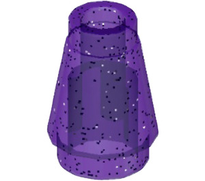 LEGO Transparent Purple Glitter Cone 1 x 1 with Top Groove (28701 / 59900)