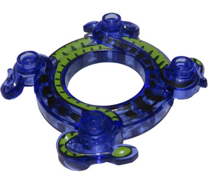 LEGO Transparent Purple Ninjago Spinner Crown with Intertwined Snakes and Lime Scales (10476 / 98344)