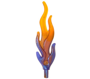 LEGO Transparenter lila Opal Groß Flamme mit Marbled Transparent Orange Tip (28577 / 85959)
