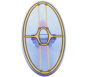 LEGO Transparentes Lila Oval Schild mit Gold Rahmen mit rosa Bereichen (19639 / 94413)