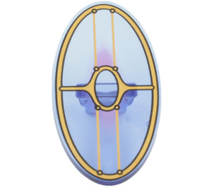 LEGO Transparent Purple Oval Shield with Gold Frame with Pink Areas (19639 / 94413)