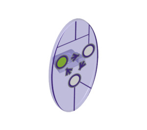 LEGO Violet transparent Oval Bouclier avec Keystone et Flow Arrows (23719 / 34929)