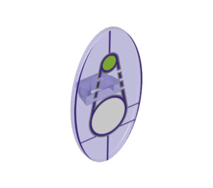 LEGO Transparent Purple Oval Shield with Representative Gears (23722 / 34934)