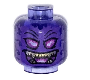 LEGO Transparent Purple Overlord Head (Recessed Solid Stud) (3626)