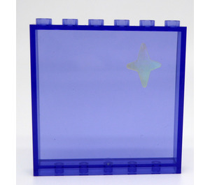LEGO Transparent Purple Panel 1 x 6 x 5 with Star Top Right Sticker (59349)