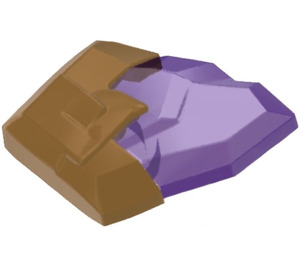 LEGO Violet Transparent Roche avec Or Perlé Base (105311)