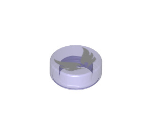 LEGO Violet transparent Tuile 1 x 1 Rond avec Elves Wind Power Symbol (21335 / 98138)