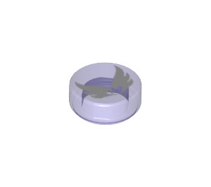 LEGO Morado transparente Plana 1 x 1 Circular con Elves Wind Power Symbol (21335 / 98138)