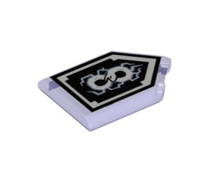 LEGO Transparent Purple Tile 2 x 3 Pentagonal with Horrible Hunger Power Shield (22385 / 29232)