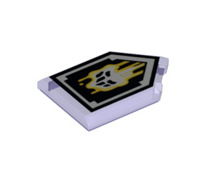 LEGO Transparent Purple Tile 2 x 3 Pentagonal with Malicious Melting Power Shield (22385 / 30955)