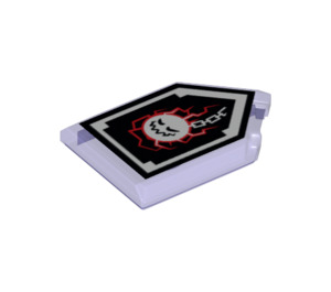 LEGO Transparent Purple Tile 2 x 3 Pentagonal with Wrecking Wrath Power Shield (22385 / 29401)