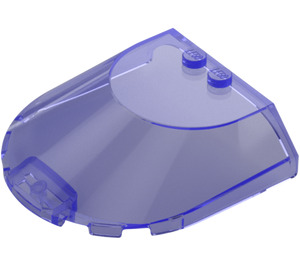 레고 투명한 보라색 앞유리 6 x 6 x 1.3 구부러진 (5475)
