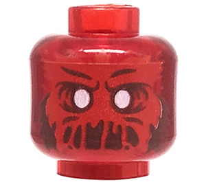 LEGO Transparant rood Axel Chops Minifiguur Hoofd (Verzonken solide nop) (3626 / 66660)