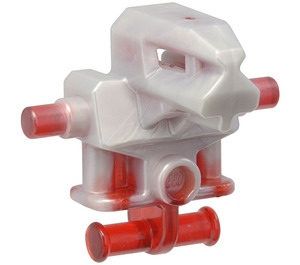 LEGO Transparentes Rot Bad Roboter mit Marmoriert Pearl Licht Grau (53988 / 55315)