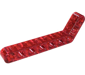 LEGO Transparant rood Balk Krom 53 graden, 3 en 7 Gaten (32271 / 42160)