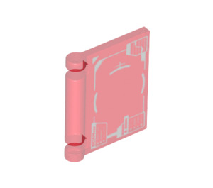 LEGO Rouge transparent Book Cover avec Display Lines (24093 / 43304)