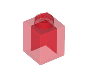 LEGO Rouge transparent Brique 1 x 1 (3005 / 30071)