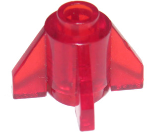 LEGO Transparant Rood Steen 1 x 1 Ronde met Fins (4588 / 52394)