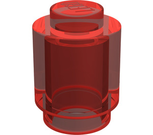 LEGO Rouge transparent Brique 1 x 1 Rond avec tenon plein