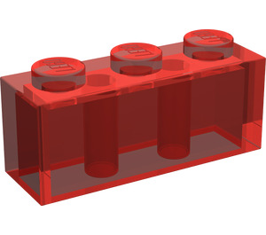 LEGO Transparant Rood Steen 1 x 3 (3622 / 45505)