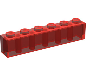 LEGO Transparant Rood Steen 1 x 6 (3009)