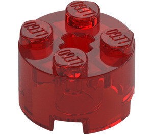 LEGO Transparent Red Brick 2 x 2 Round (3941 / 6143)