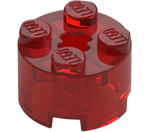 LEGO Transparent Red Brick 2 x 2 Round (3941 / 6143)